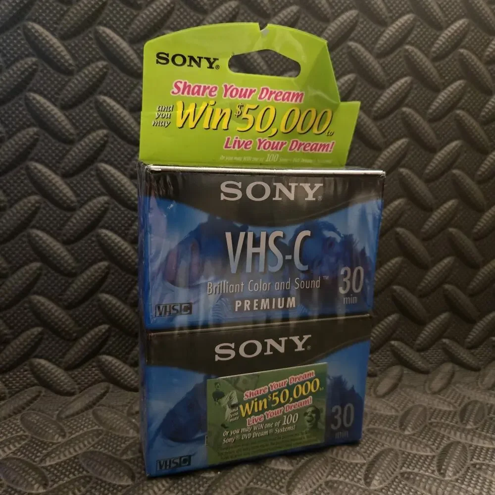 Sony VHS-C Premium Grade Tapes – 2-Pack – 30 Min Each – Sealed – TC-30VHGL